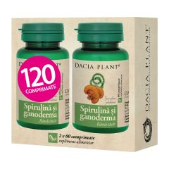 Spirulina si Ganoderma comprimate 120Cpr