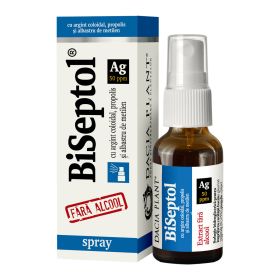 BiSeptol spray 20 ml cu propolis, albastru de metilen si argint coloidal, fara alcool